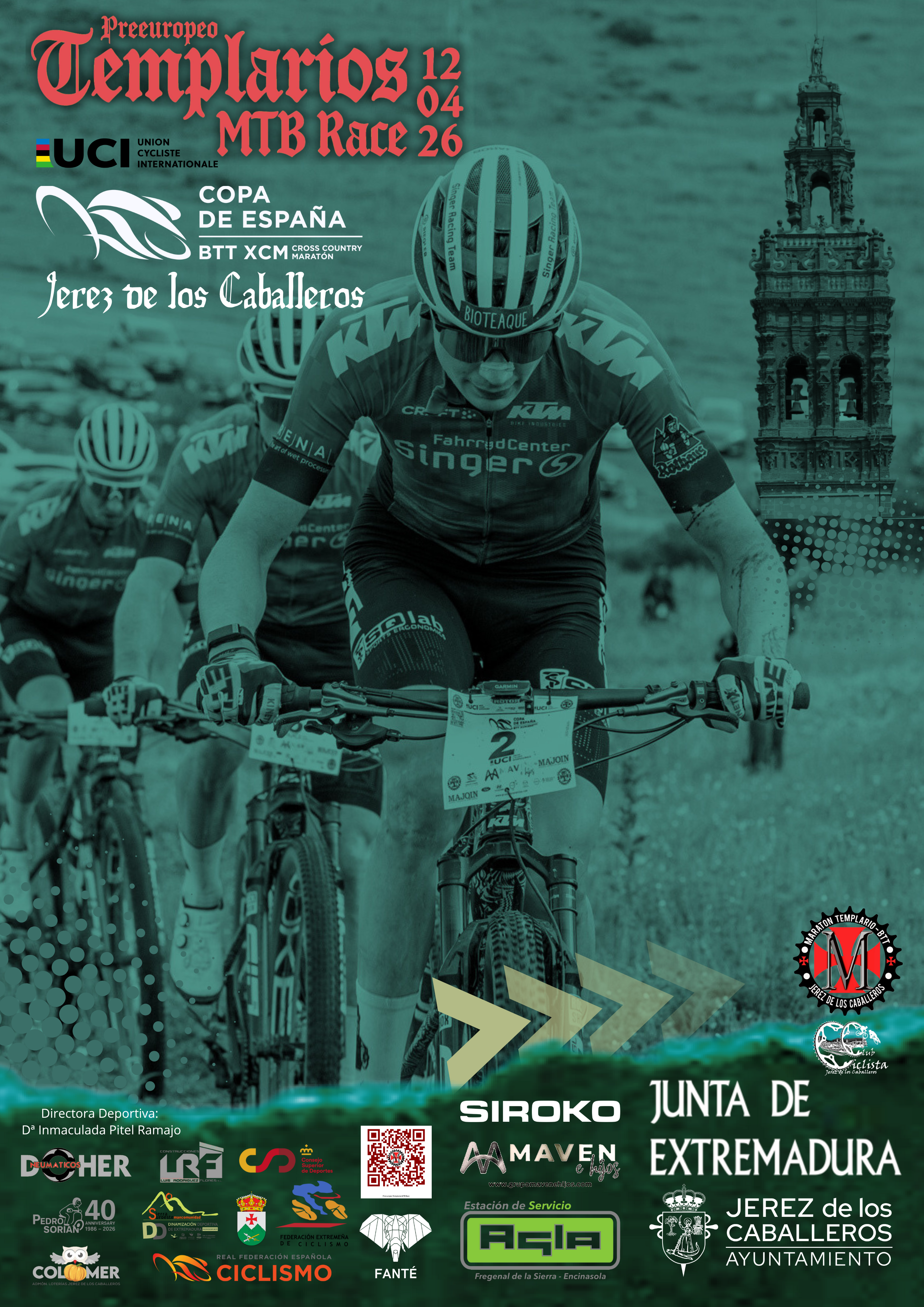 Jerez de los Caballeros propone un «viaje en tres actos» para el Preeuropeo Templarios MTB